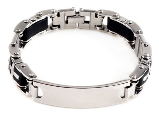 Men Silver Stainless Steel Link Chain Bracelet