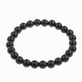 OIQUEI 1pcs Bright Black Onyx Stone Lion Head Beaded Bracelet
