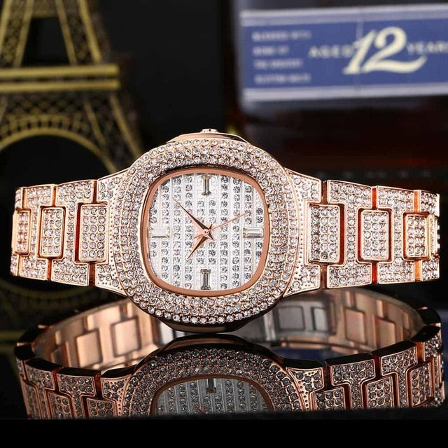 Bussiness Quartz Watch Famous Brand Diamond Watch Stainless Steel Timepiece Gold Silver Rose Gold Clock Color Designer Watch