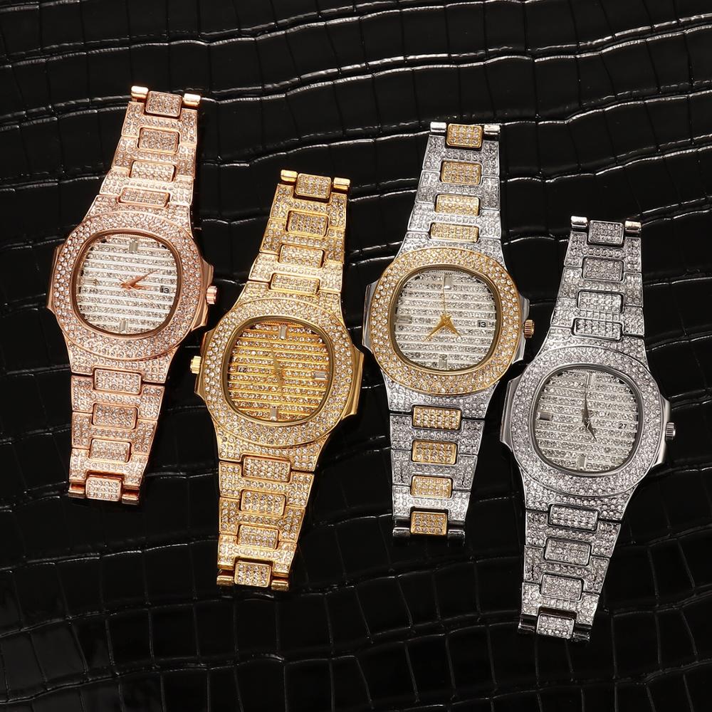 Bussiness Quartz Watch Famous Brand Diamond Watch Stainless Steel Timepiece Gold Silver Rose Gold Clock Color Designer Watch