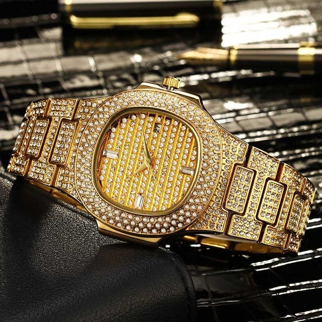 Bussiness Quartz Watch Famous Brand Diamond Watch Stainless Steel Timepiece Gold Silver Rose Gold Clock Color Designer Watch