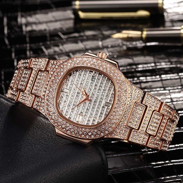 Bussiness Quartz Watch Famous Brand Diamond Watch Stainless Steel Timepiece Gold Silver Rose Gold Clock Color Designer Watch