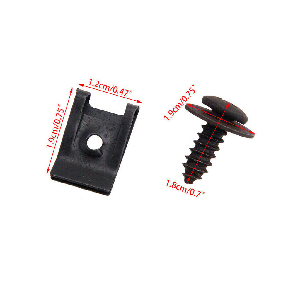 Spring Metal U-type Clip with Screw Car Bumper Fender Trim Panel Fasteners