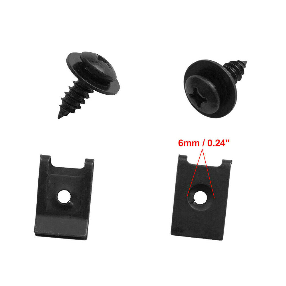 Spring Metal U-type Clip with Screw Car Bumper Fender Trim Panel Fasteners